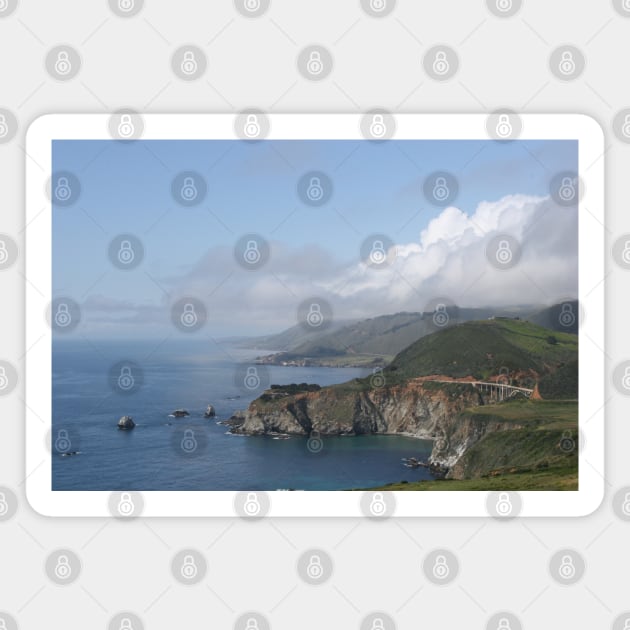 Clouds over Bixby Creek Bridge in Big Sur, California Magnet by Christine aka stine1